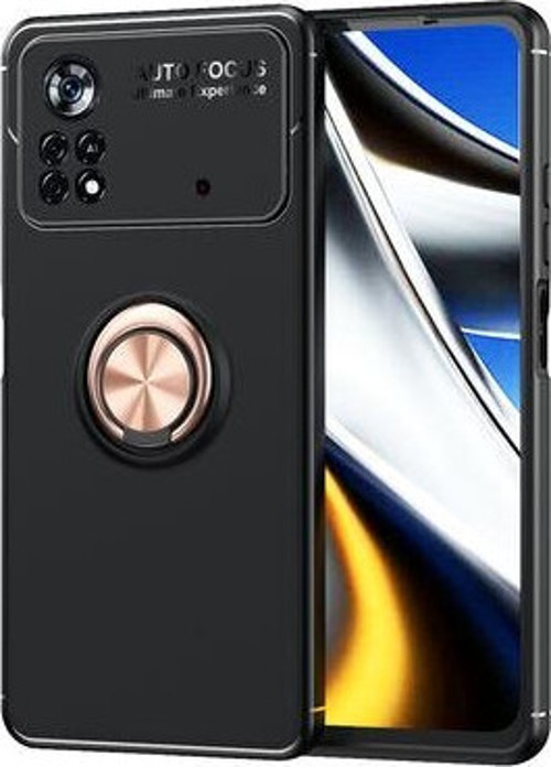 Poco M4 Pro 4G Ultra Koruma Sağlayan Stant Özellikli Yüzüklü Ravel Silikon Kılıf