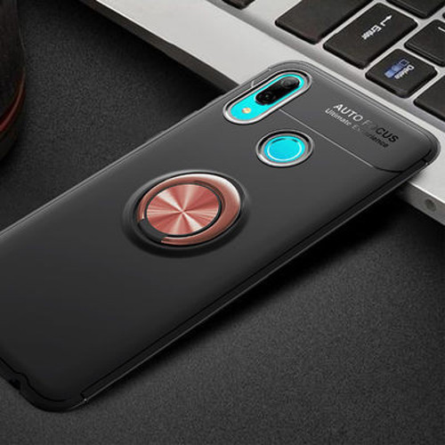 Huawei Y6 2019 Ultra Koruma Sağlayan Stant Özellikli Yüzüklü Ravel Silikon Kılıf
