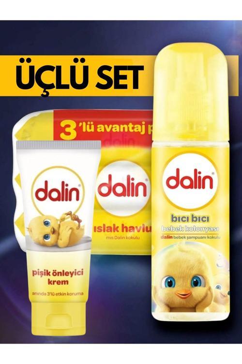 3'Lü Bebek Bakım Seti, Islak Mendili 56'Lı (3'Lü Paket), Bebek Kolonyası 150 Ml, Pişik Kremi