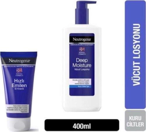 Deep Mousture Parfümlü Vücut Losyonu 400 Ml + Hızlı Emilen El Kremi 75 Ml