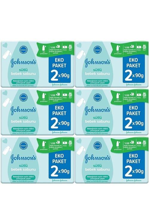 Johnsons Baby Bebek Sabunu 90Gr Sütlü 12 Li Set (6Pk*2)