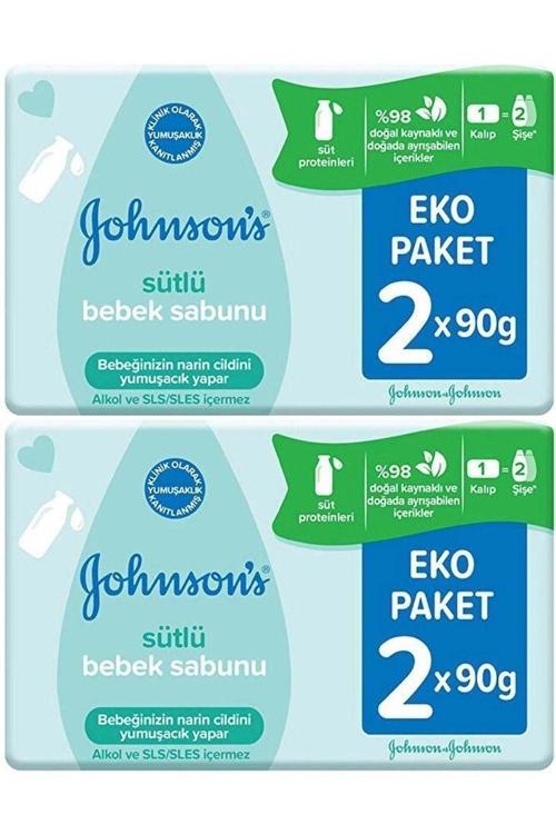 Johnsons Baby Bebek Sabunu 90Gr Sütlü 4 Lü Set (2Pk*2)