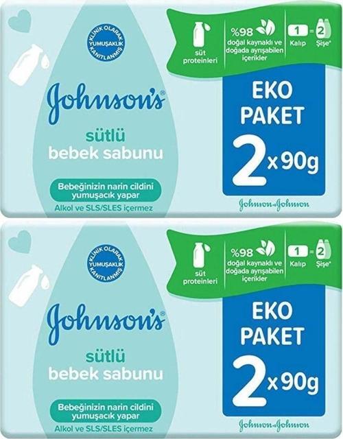 Johnsons Baby Bebek Sabunu 90Gr Sütlü 4 Lü Set (2Pk*2)