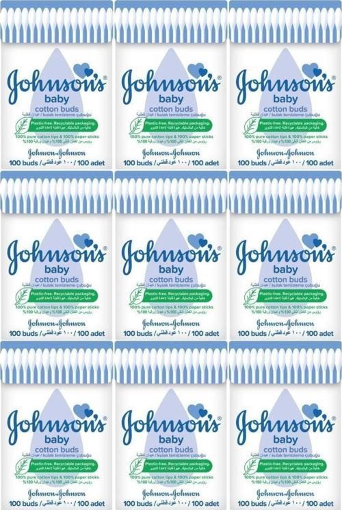 Johnsons Baby Kulak Temizleme Çubuğu 100 Adet (9 Lu Set)
