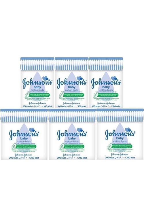 Johnsons Baby Kulak Temizleme Çubuğu 100 Adet + 200 Adet Toplam 900 Adet (Karma Set)