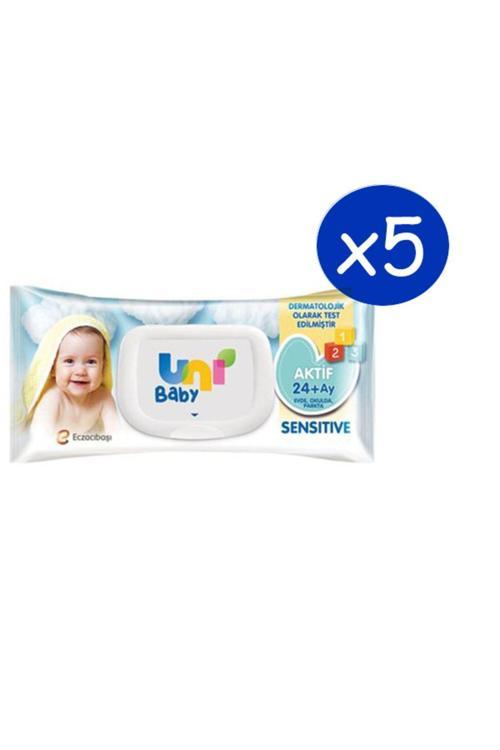 5 Paket Aktif Sensitive Islak Mendil 24+ Ay ( 1 Paket = 90 Yaprak | 5 Paket = 450 Yaprak)