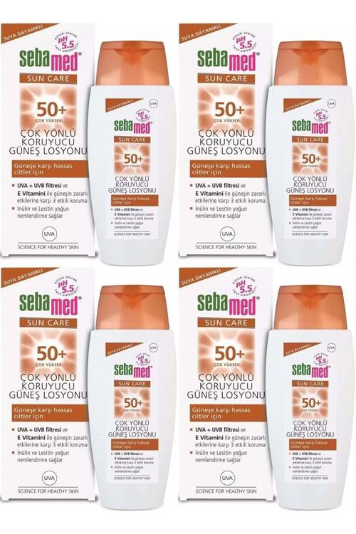 Sun Care Çok Yönlü Koruyucu Güneş Losyonu 50 Faktör 150Ml (4 Lü Set)