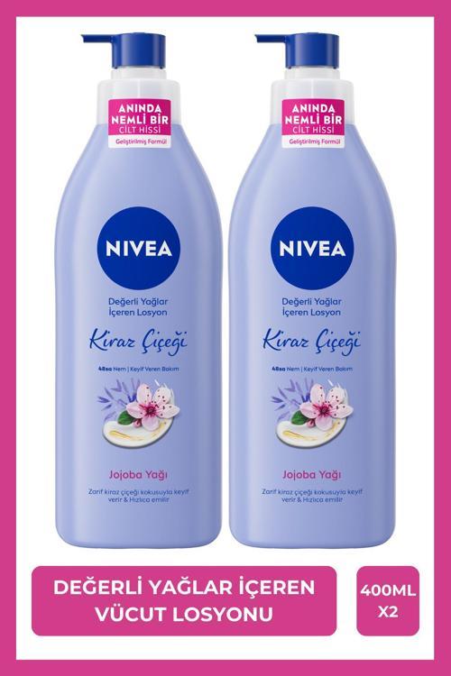 Değerli Yağlar Içeren Vücut Losyonu X 2 Adet, 400Ml Jojoba Yağı, Kiraz Çiçeği, Kuru Ciltler
