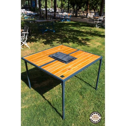 Katlanır mangal masası 100x100 cm Kamp-karavan  model