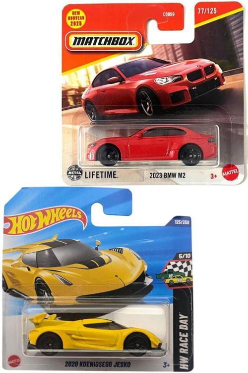 2 Araç Set - 2023 Bmw M2 & Hot Wheels 2020 Koenigsegg Jesko (1/64)