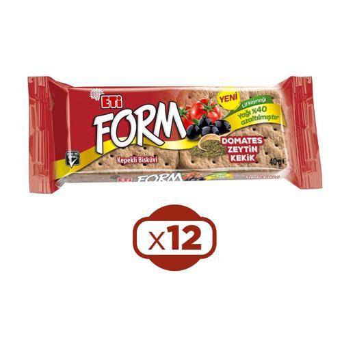 Form Domatesli Zeytinli ve Kekikli Bisküvi 40 G x 12 Adet