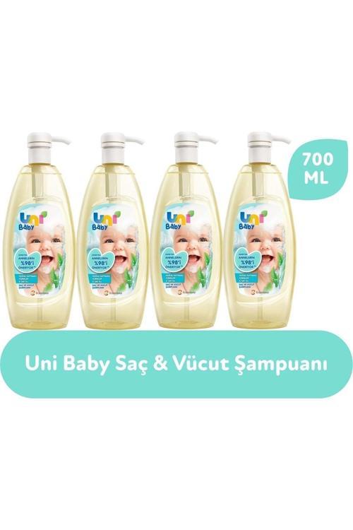 Saç Ve Vücut Şampuan 700 Ml Pompalı 4 Lü Set