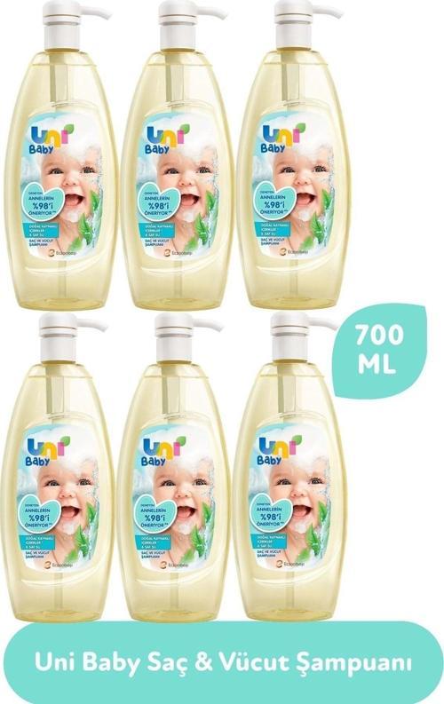 Saç Ve Vücut Şampuan 700Ml (Pompalı) (6 Lı Set)