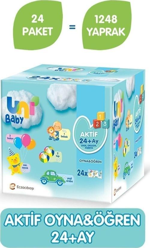 Baby Aktif Oyna Öğren Islak Mendil 24Lü Paket 52X24 Cm(1248 Yaprak)