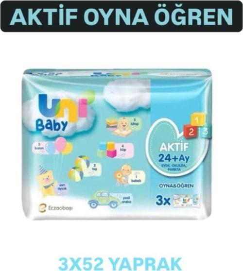 Bebek Islak Mendil Aktif 24+ Ay 156Yaprak (3X52) Yapışkan Kapaklı