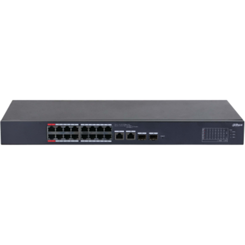 CS4218-16ET-240, 16Port, Megabit, PoE 240W, 2 Port SFP Gigabit Combo, Cloud Yönetilebilir, Switch