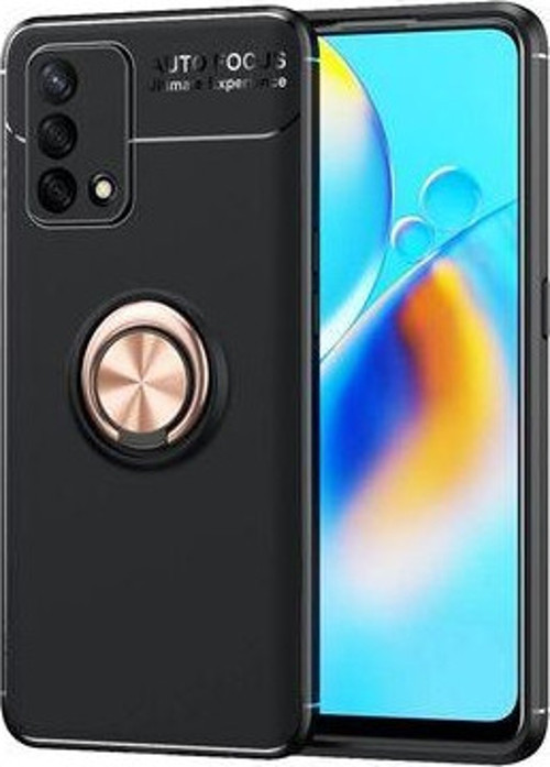 Oppo A74 4G Ultra Koruma Sağlayan Stant Özellikli Yüzüklü Ravel Silikon Kılıf