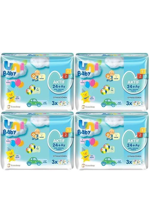 Islak Havlu Aktif / Oyna & Öğren 52 Yaprak (12 Li Set) 624 Yaprak (4Pk*3)