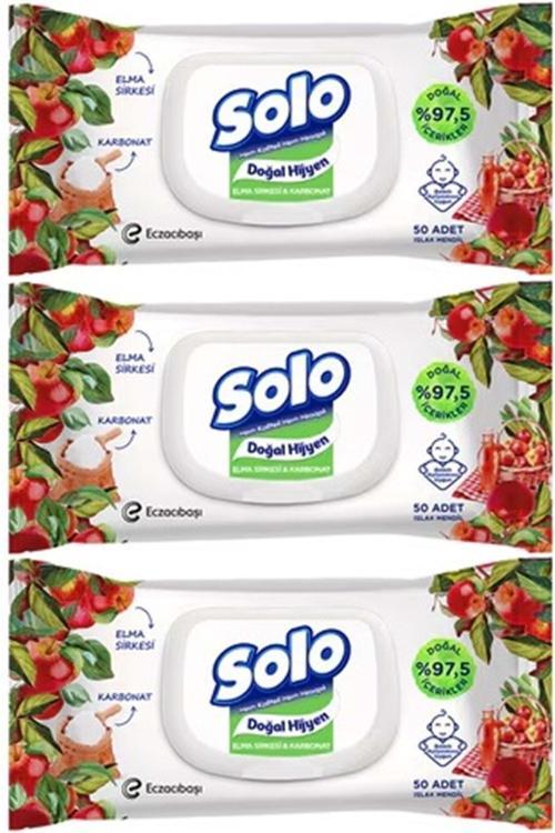 Islak Havlu Mendil 50 Yaprak Elma Sirkesi & Karbonat (3 Lü Pk) 150 Yaprak