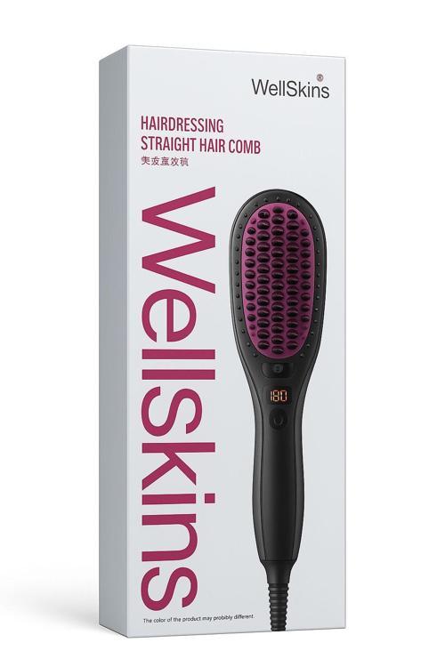 WellSkins Dijital Ekranlı Saç Düzleştirici Tarak – Seramik Kaplama, Ayarlanabilir Isı, Hızlı Isınma