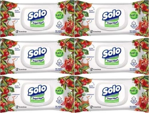 Islak Havlu Mendil 50 Yaprak Elma Sirkesi & Karbonat (6 Lı Set) (2Pk*3) 300 Yaprak