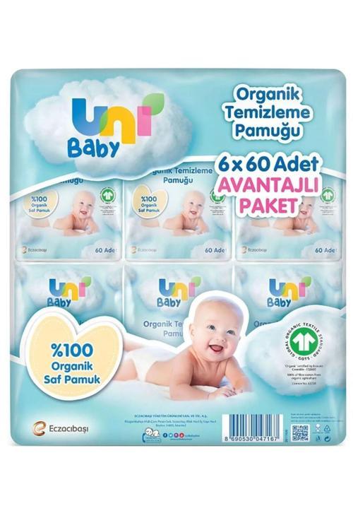 Uni Baby Bebek Temizleme Pamuğu 6*60 Adet