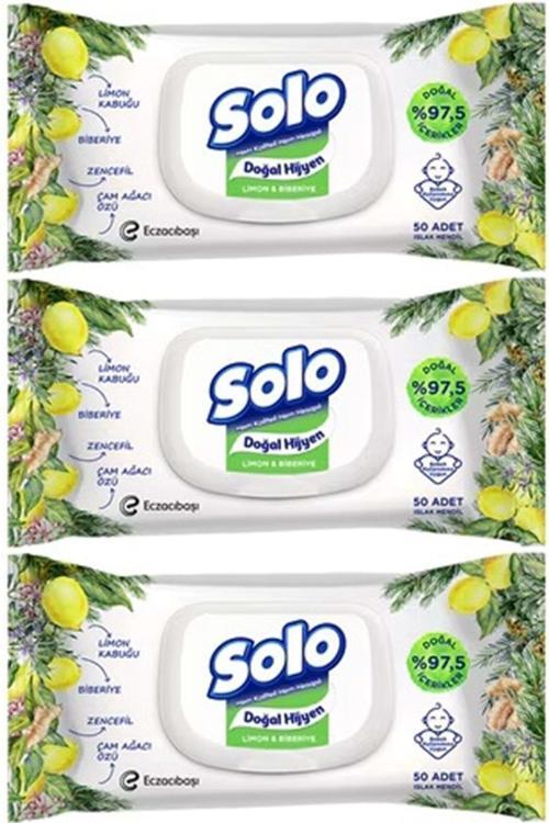 Islak Havlu Mendil 50 Yaprak Limon & Biberiye (3 Lü Pk) 150 Yaprak
