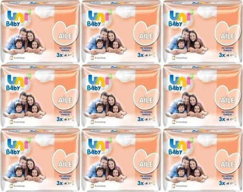 Islak Havlu Mendil Aile 52 Yaprak (27 Li Set) 1404 Yaprak (9Pk*3)