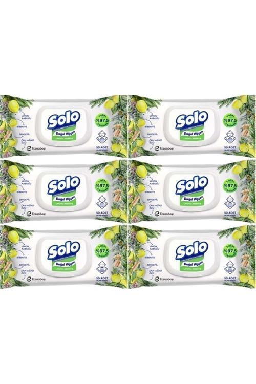 Islak Havlu Mendil 50 Yaprak Limon & Biberiye (6 Lı Set) (2Pk*3) 300 Yaprak