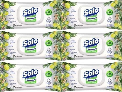 Islak Havlu Mendil 50 Yaprak Limon & Biberiye (6 Lı Set) (2Pk*3) 300 Yaprak