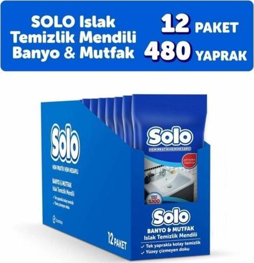 Yüzey Temizleyici Islak Mendil 12'Li Mutfak-Banyo