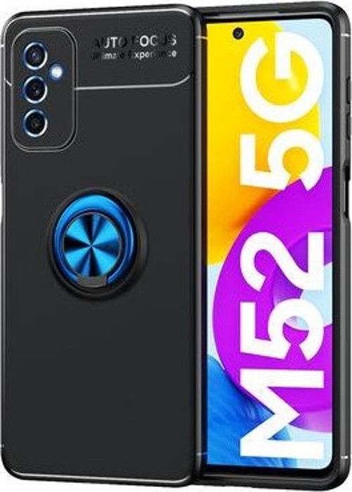 Samsung Galaxy M52 Ultra Koruma Sağlayan Stant Özellikli Yüzüklü Ravel Silikon Kılıf