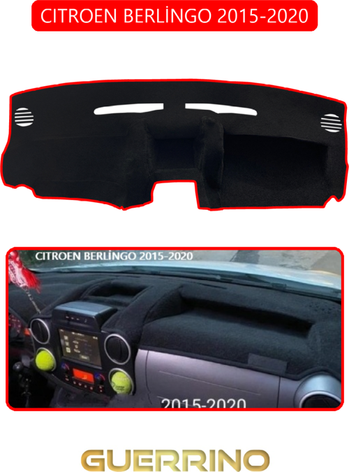 Cıtroen Berlingo 2015-2020Torpido Koruma Halısı Kırmızı Kenar