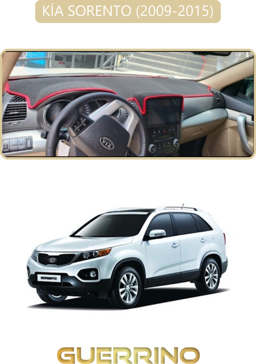 Kia Sorento 2009-2015Torpido Koruma Halısı Bej Kenar