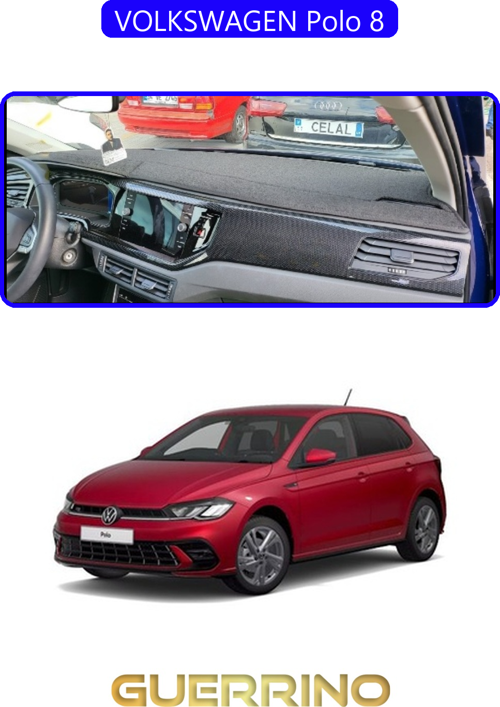 Volkswagen Polo 8Torpido Koruma Halısı Mavi Kenar