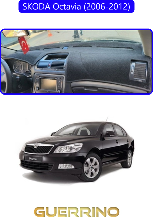 Skoda Octavia (2009-2012)Torpido Koruma Halısı Mavi Kenar