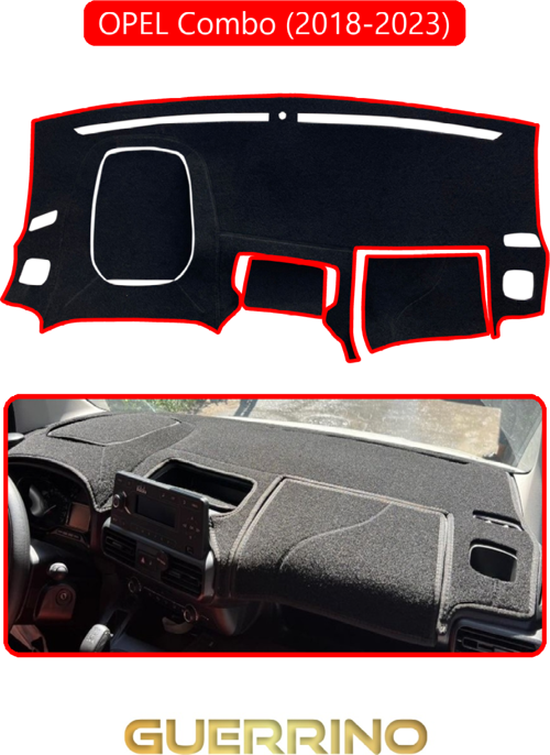 Opel Combo 18+ (2018-2023)Torpido Koruma Halısı Kırmızı Kenar