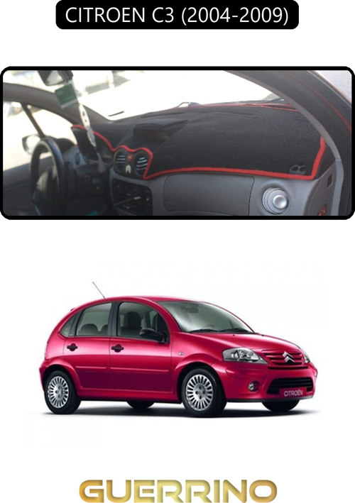 Cıtroen C3 2004-2009Torpido Koruma Halısı Siyah Kenar