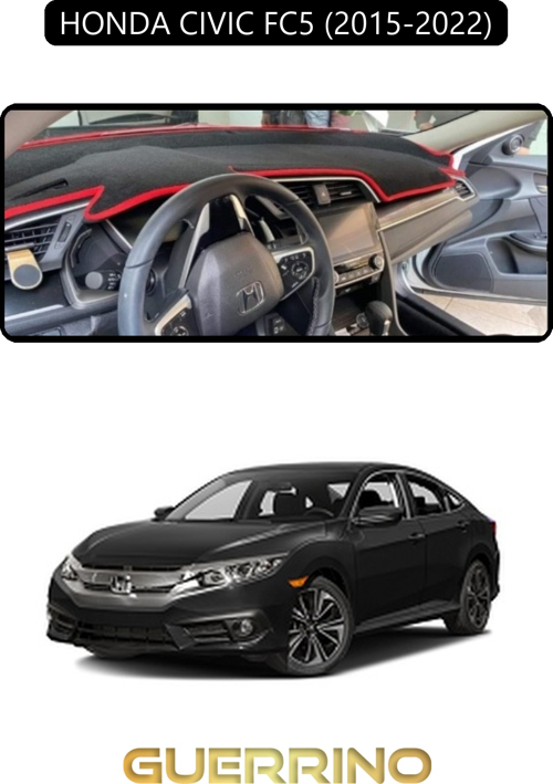 Honda Cıvıc Fc5 2015-2022Torpido Koruma Halısı Siyah Kenar