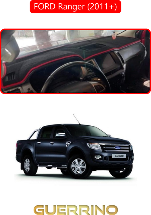 Ford Ranger (2011+) ;Torpido Koruma Halısı Kırmızı Kenar
