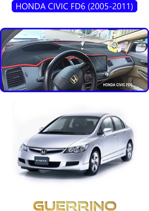 Honda Cıvıc Fd6 2005-2011Torpido Koruma Halısı Mavi Kenar
