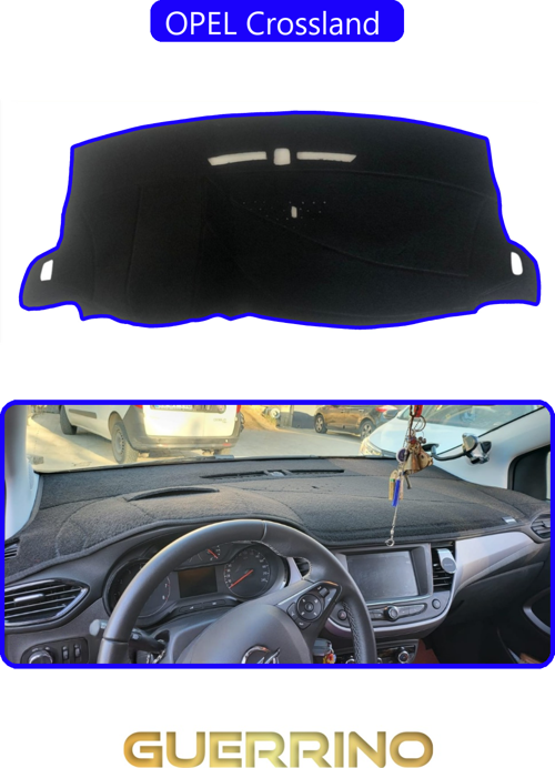 Opel Crossland Torpido Koruma Halısı Mavi Kenar