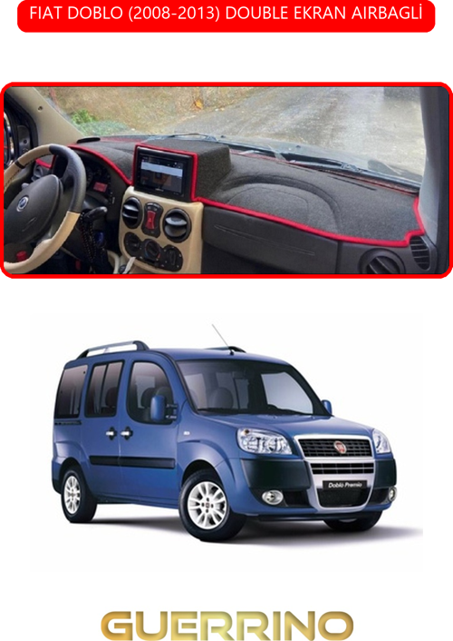 Fıat Doblo 2008-2013 Double Ekrantorpido Koruma Halısı Kırmızı Kenar