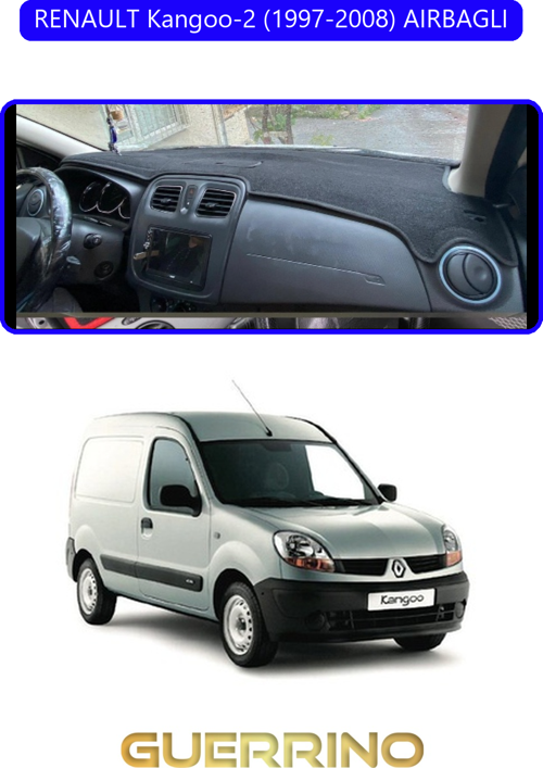 Renault Kangoo-2 (1997-2008) Aırbaglıtorpido Koruma Halısı Mavi Kenar