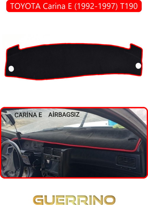 Toyota Carina E (1992-1997) T190 Aırbaglıtorpido Koruma Halısı Kırmızı Kenar