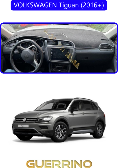 Volkswagen Tiguan (2016+) ;Torpido Koruma Halısı Mavi Kenar