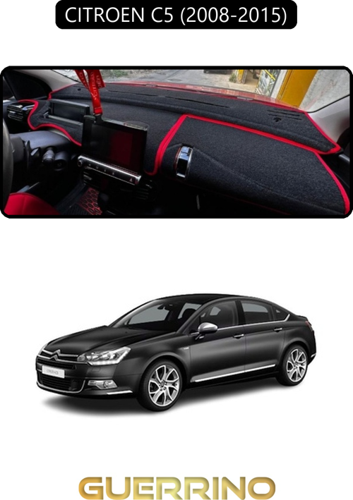 Cıtroen C5 2008-2015Torpido Koruma Halısı Siyah Kenar