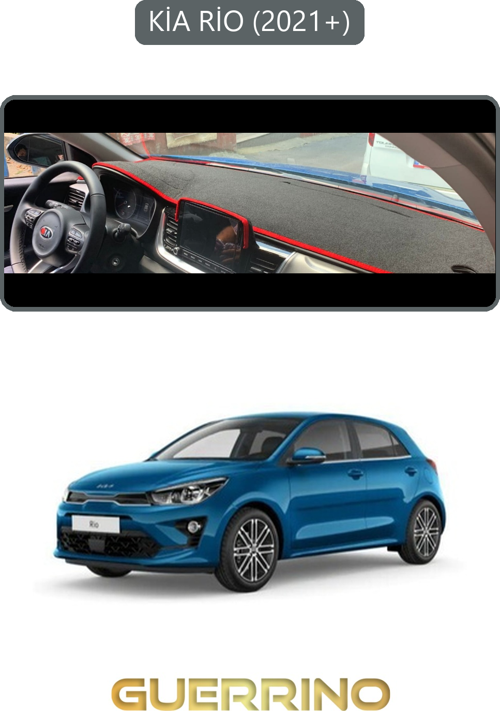 Kia Rio 2021+Torpido Koruma Halısı Gri Kenar