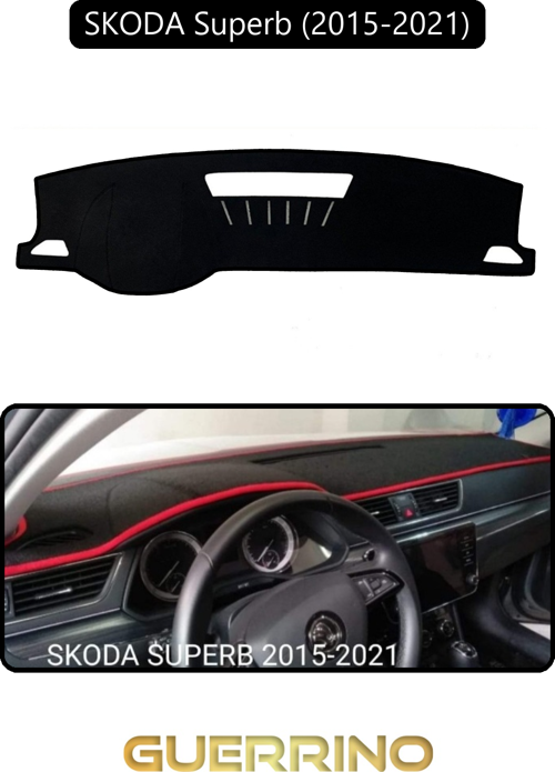 Skoda Superb (2015-2021)Torpido Koruma Halısı Siyah Kenar