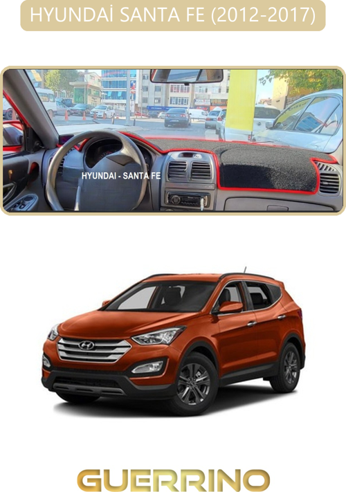Hyundai Santa Fe 2012-2017Torpido Koruma Halısı Bej Kenar